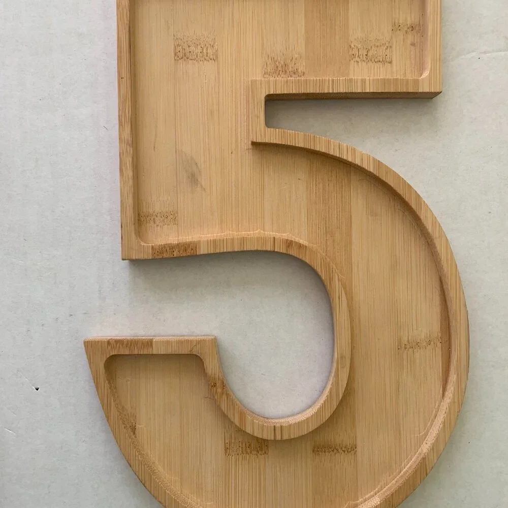 Wooden Bamboo Number 25 Charcuterie Boards Serving Trays Snack Platters 12